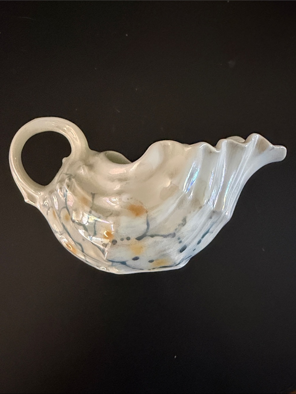 Vintage ROYAL BAYREUTH Bavaria SEA Shell White Satin Finish PITCHER Blue Mark